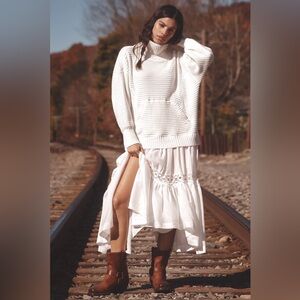 Daily Practice by Anthropologie Chunky Oversized Twofer Turtleneck Sweater Dress